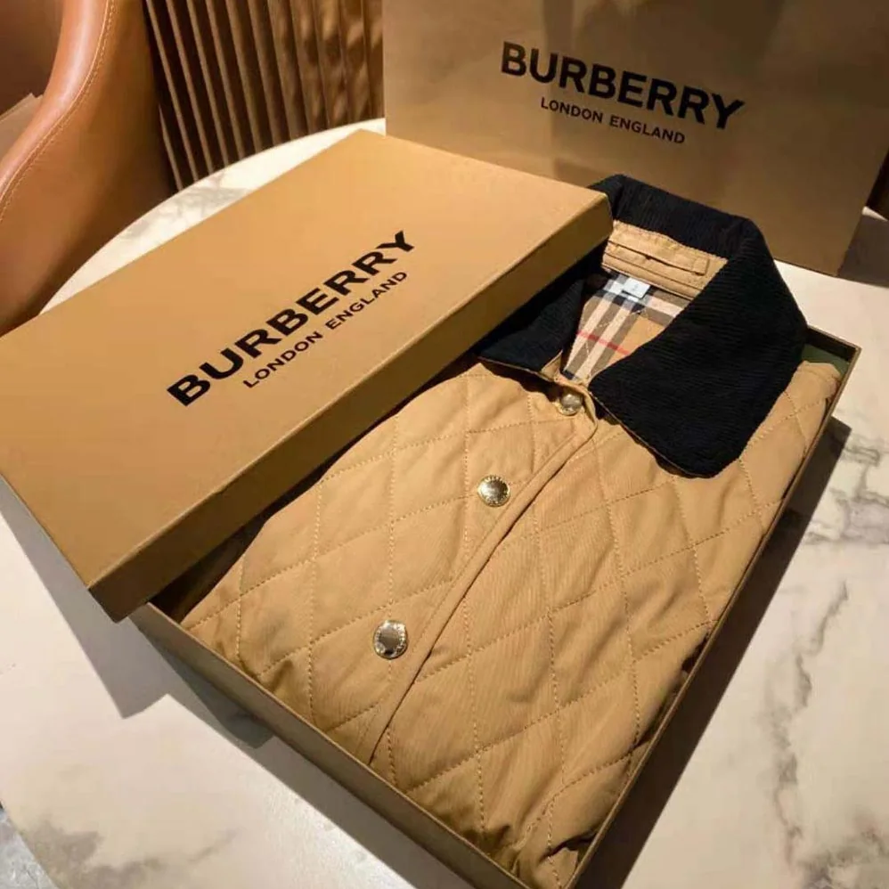 Burberry Corduroy Collar Diamond Quilted Jacket for Women