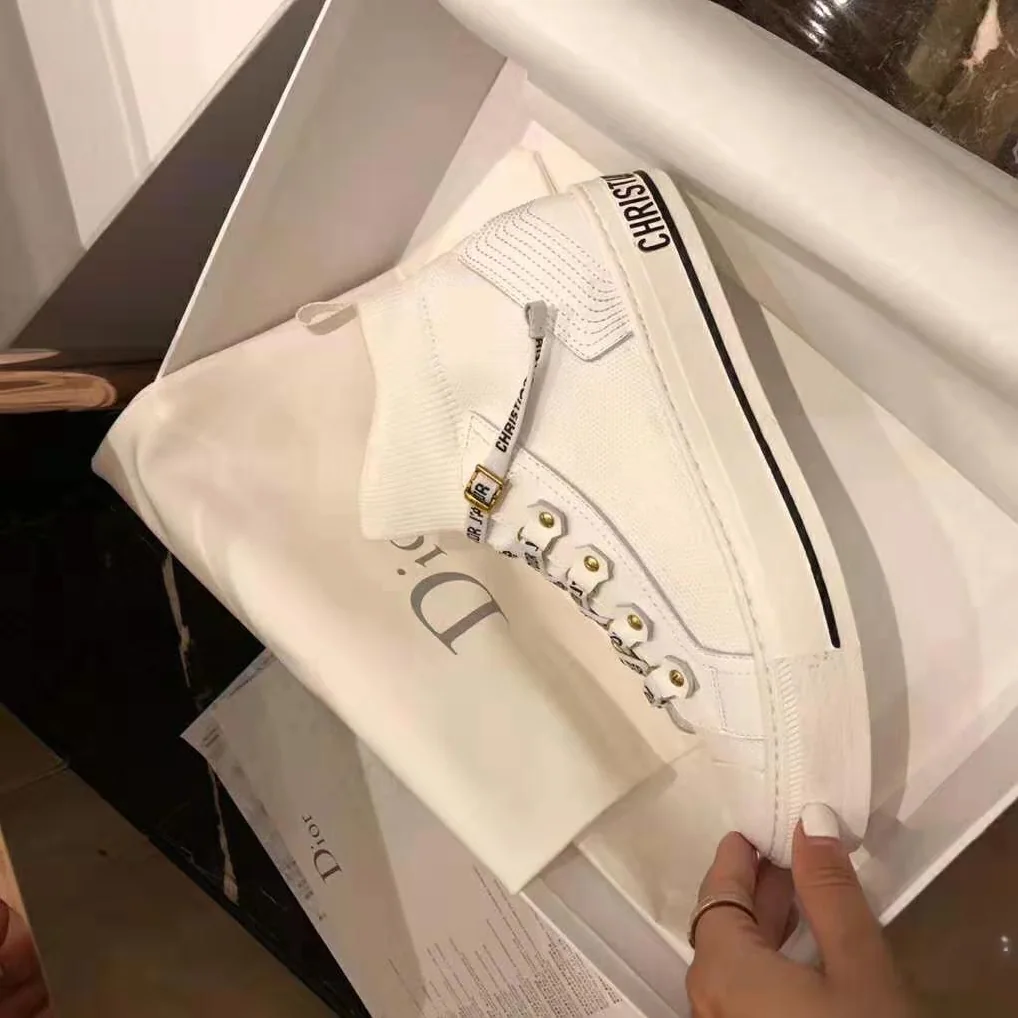Dior Walk'N'Dior Techincal Knit Mid-Top Sneaker for Women in White Dior Walk'N'Dior Techincal Knit Mid-Top Sneaker for Women in White