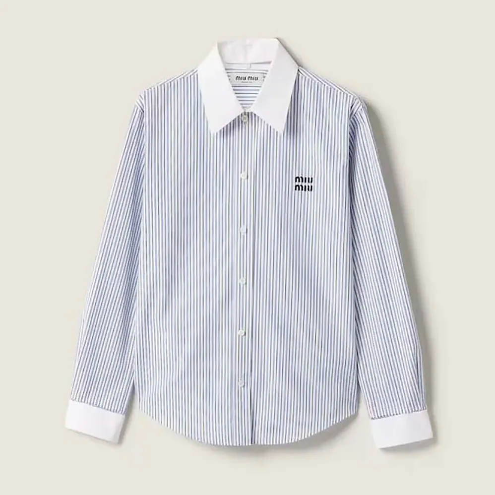 Miu Miu Striped Poplin Shirt for Women