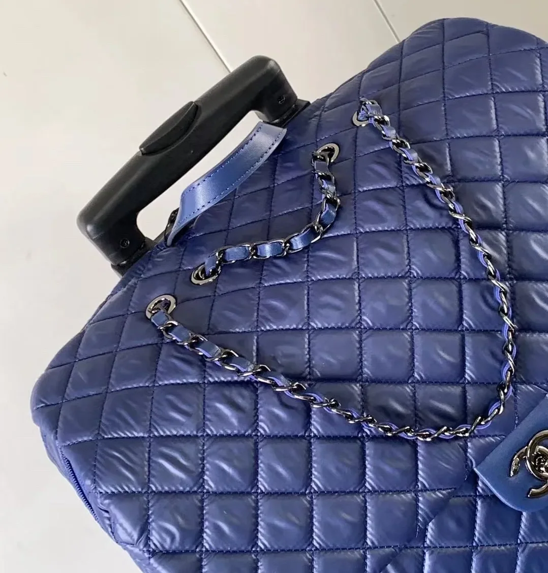 Chanel Classic Quilted Suitcase Blue / Chanel Classic Quilted Suitcase Blue /