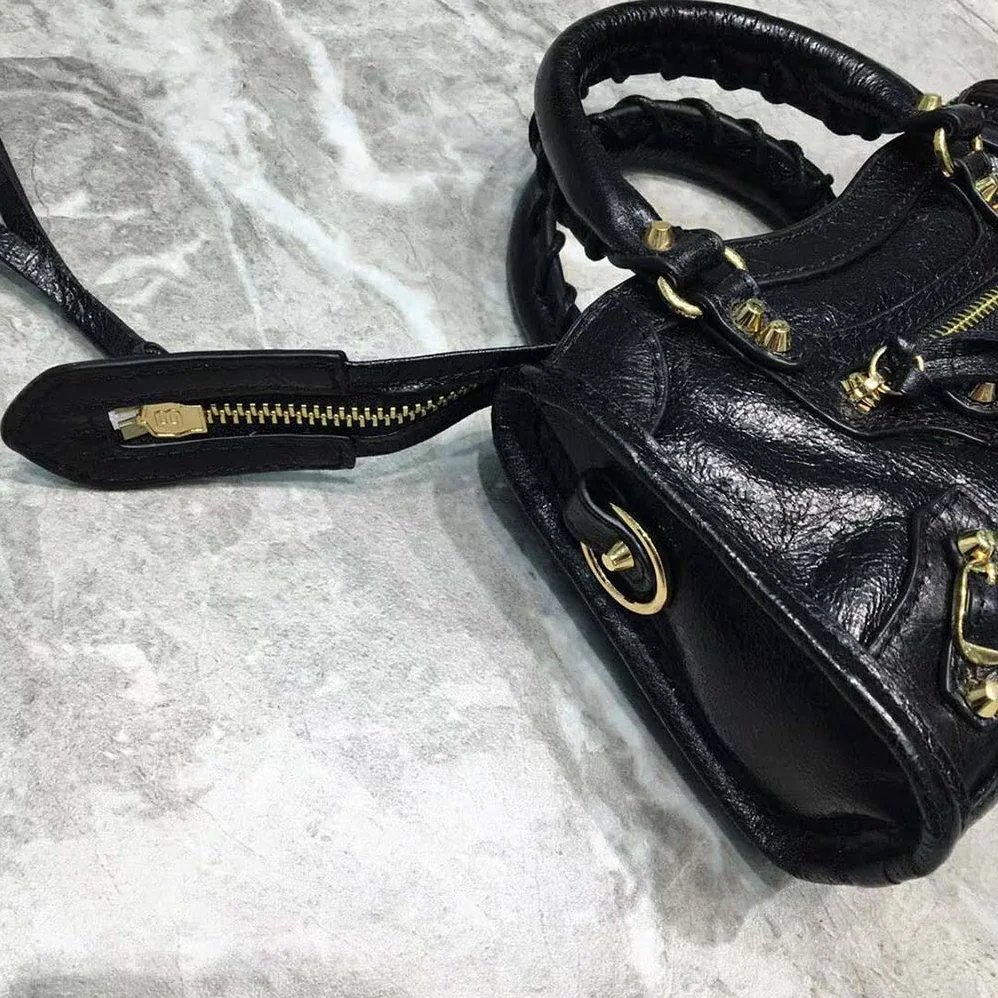 Balenciaga Classic Gold Mini City for Women in Black