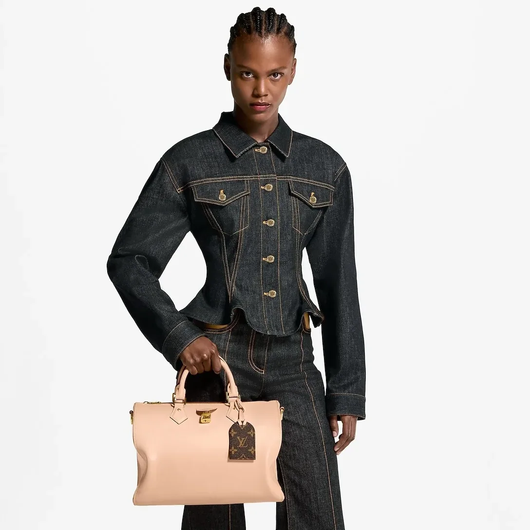 Louis Vuitton Speedy Soft 30 Top Handle Bag in Beige Gold Hardware