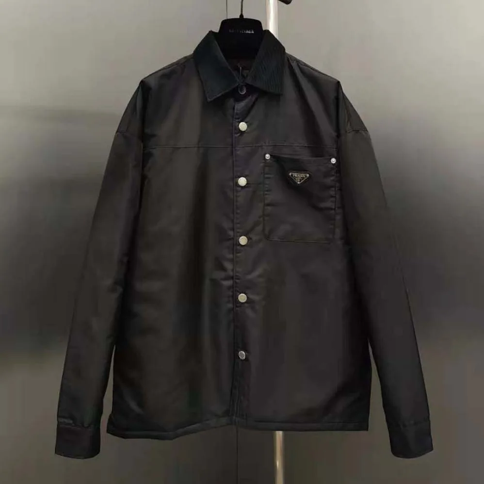 Prada Re-Nylon Shirt with the Iconic Triangle Logo for Men