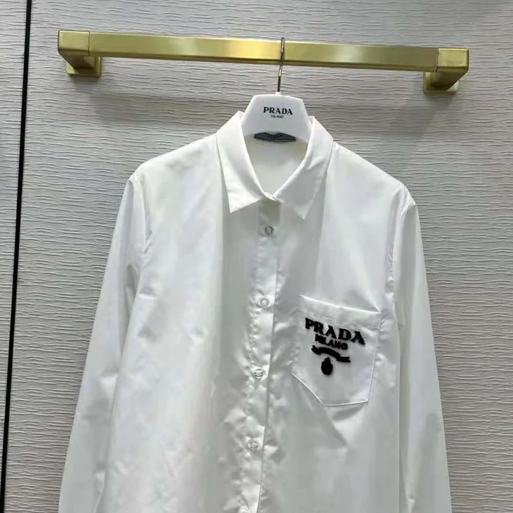 Prada Embroidered Poplin Blouse for Women Prada Embroidered Poplin Blouse for Women