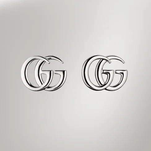 Gucci Marmont Stud Earrings Palladium Hardware