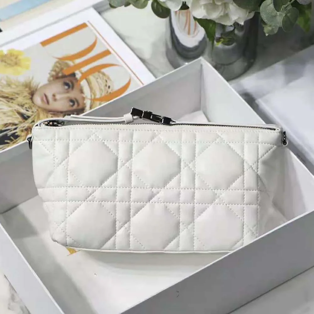 Dior Medium Diortravel Nomad Pouch Latte Macrocannage Calfskin for Women Dior Medium Diortravel Nomad Pouch Latte Macrocannage Calfskin for Women