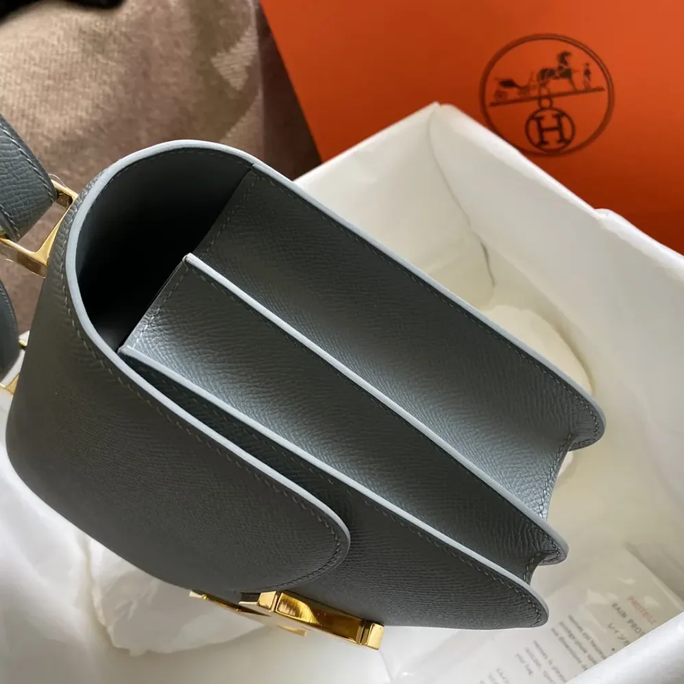 Hermes Constance 24 Bag Epsom Leather for Women in Grey/Gold Hermes Constance 24 Bag Epsom Leather for Women in Grey/Gold