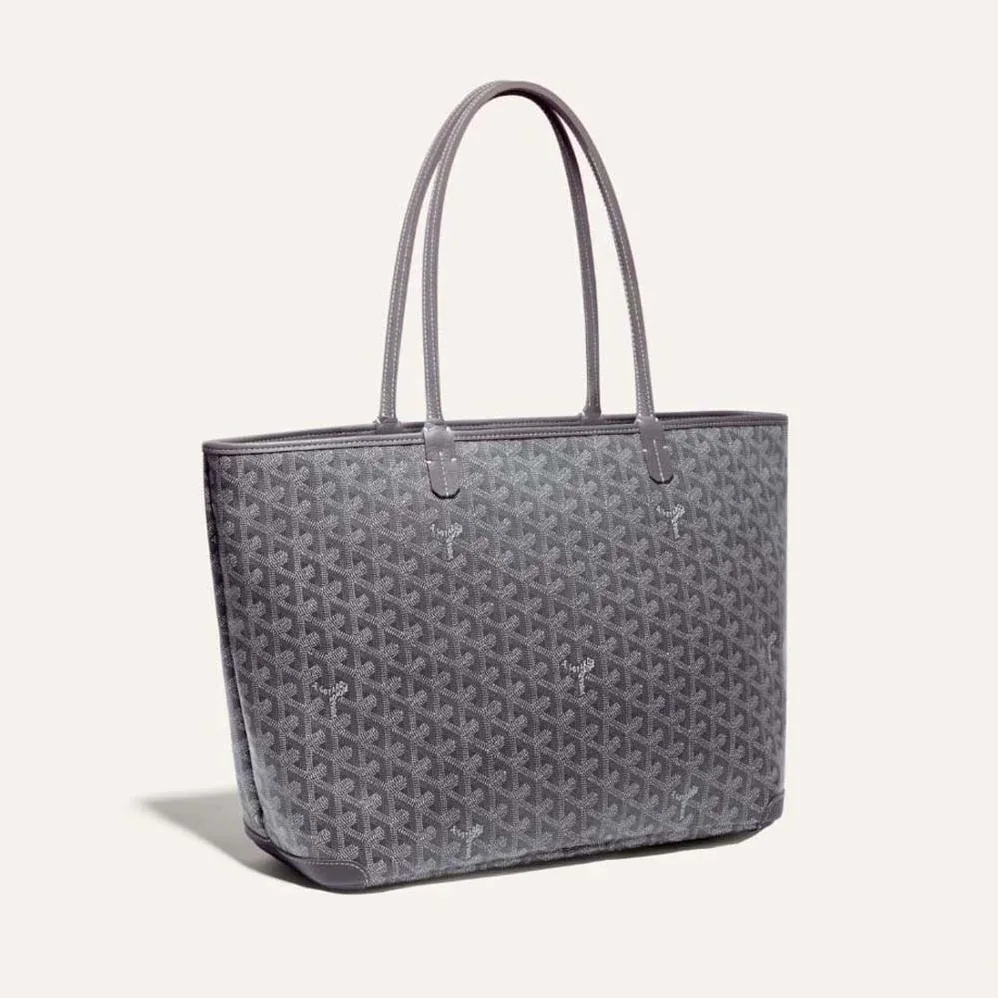 Goyard Sac Artois MM in Goyardine Canvas & Chevroches Calfskin for Women in Gray Goyard Sac Artois MM in Goyardine Canvas & Chevroches Calfskin for Women in Gray