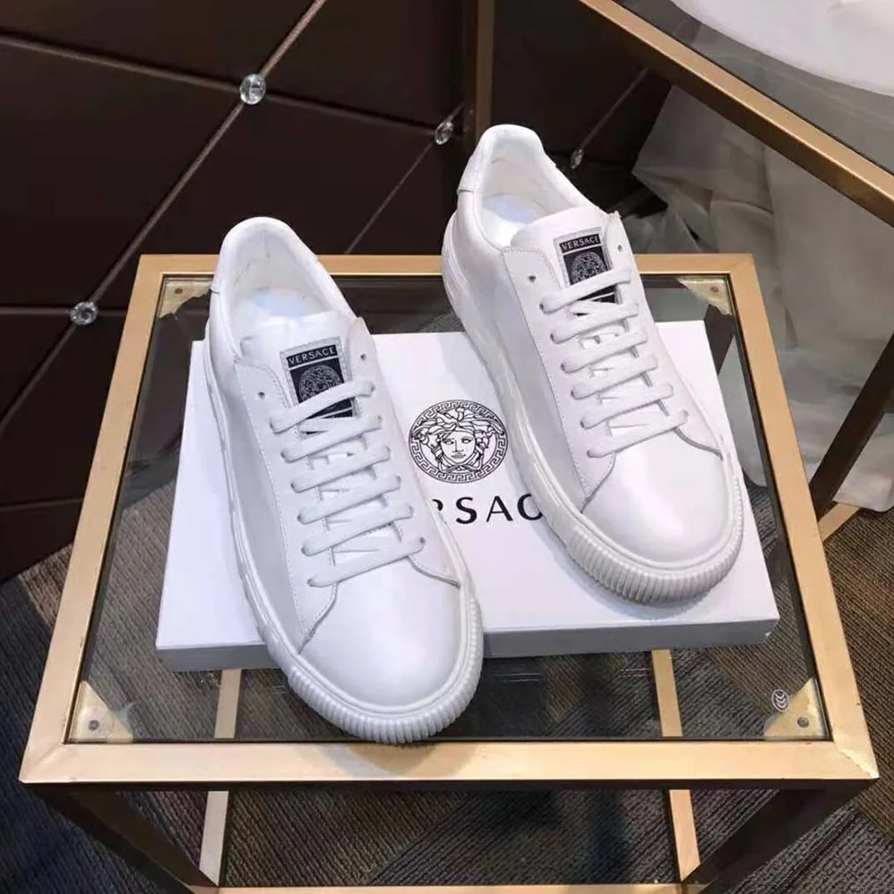 Versace A Classic Low Top Greca Sneakers for Women in White Versace A Classic Low Top Greca Sneakers for Women in White