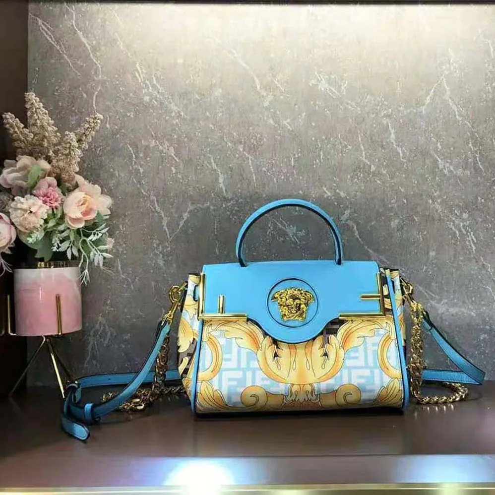 Fendi Fendace La Medusa Medium Handbag for Women in Blue