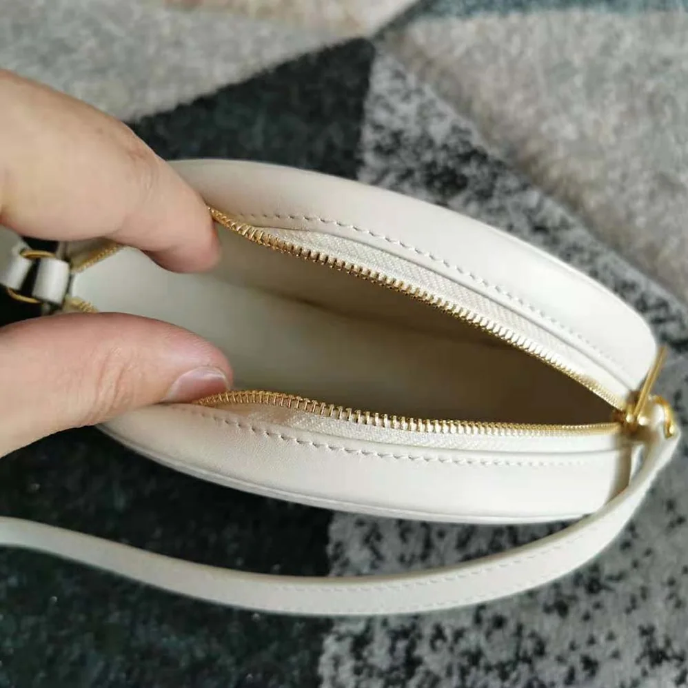 Celine Crossbody Oval Purse Cuir Triomphe in Smooth Calfskin for Women in White