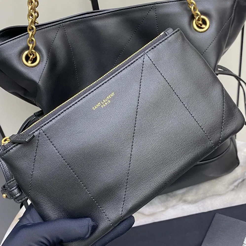 Saint Laurent YSL Jamie Shopping in Lambskin for Women in Black Saint Laurent YSL Jamie Shopping in Lambskin for Women in Black