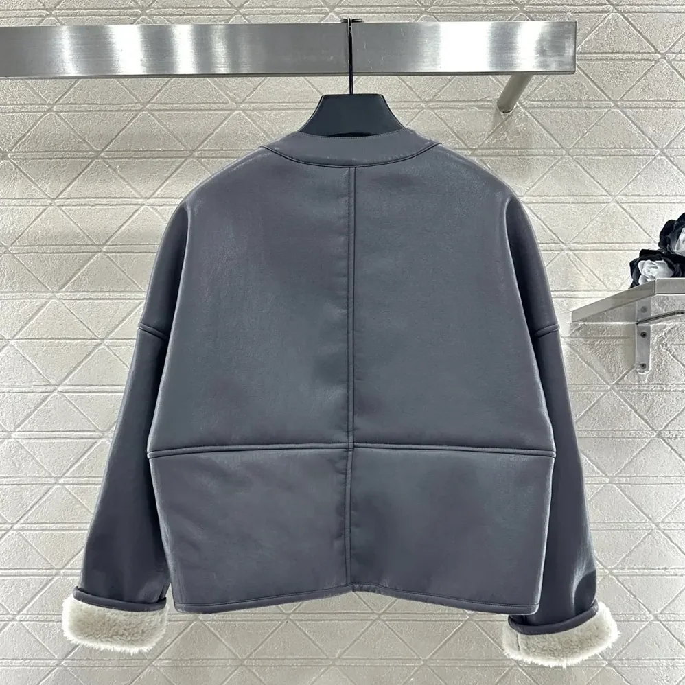 Loewe Pebble Cardigan In Shearling for Women in Light Grey