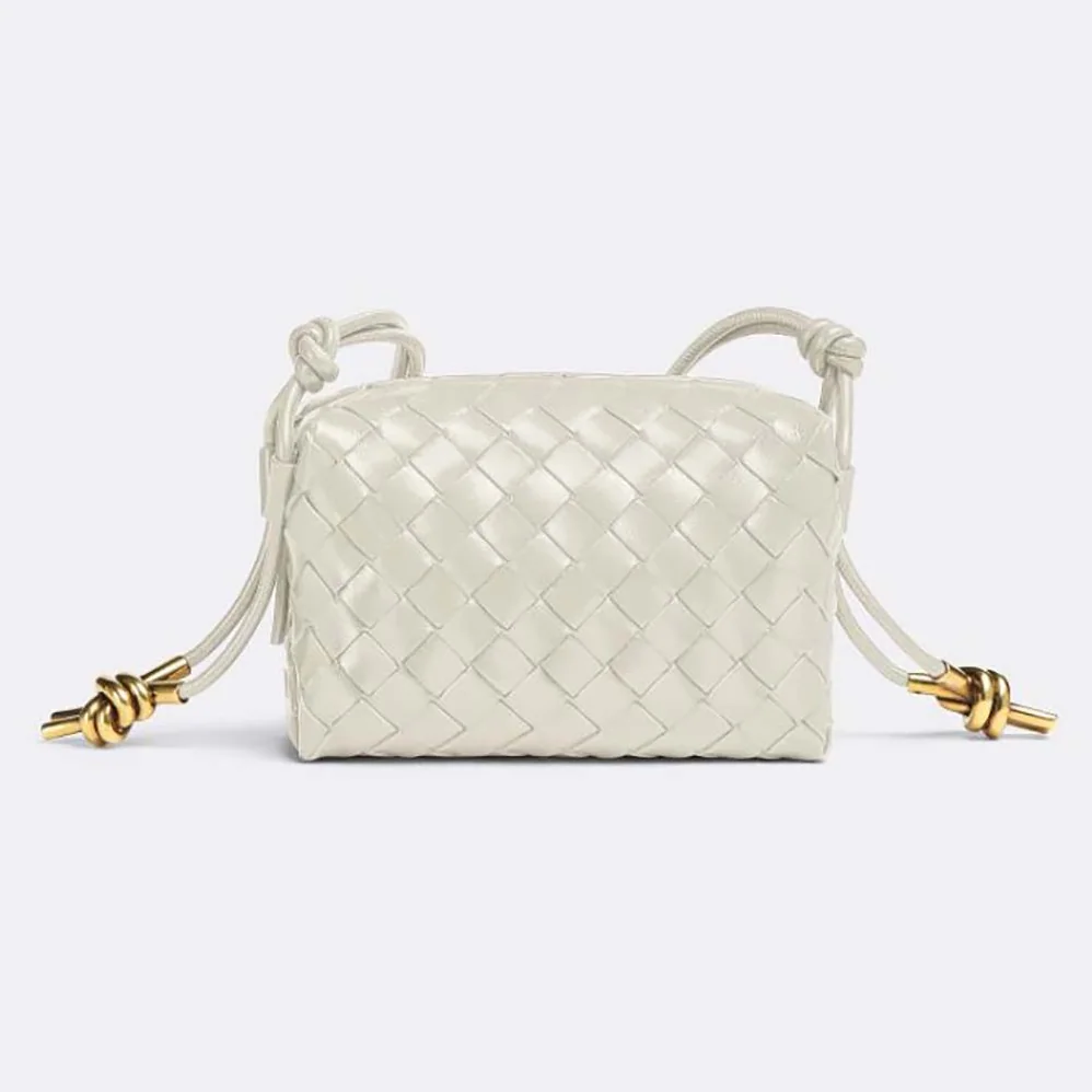 Bottega Veneta Mini Loop Camera Bag for Women in White