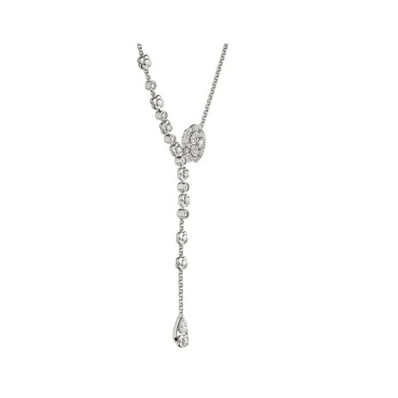 Chanel Bouton De Camélia Necklace White Gold