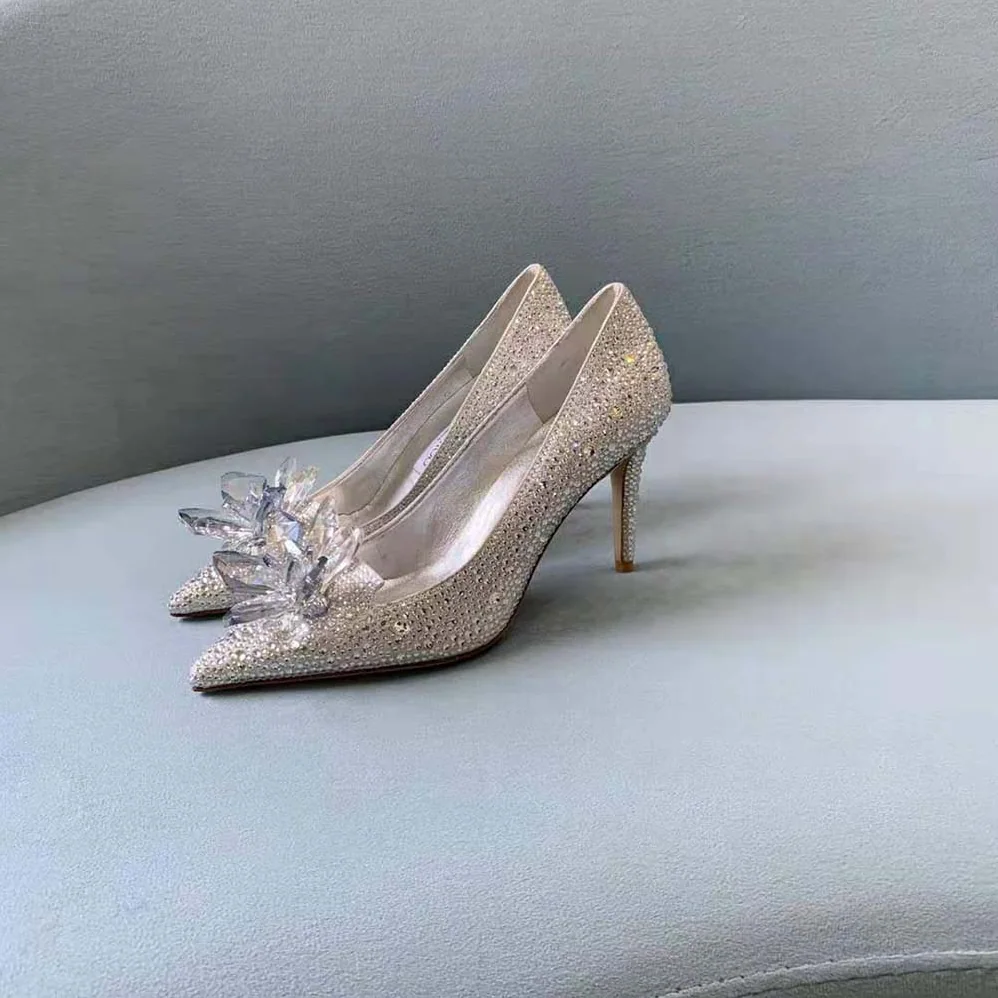 Jimmy Choo Avril Crystal Covered Pointy Toe Pumps for Women
