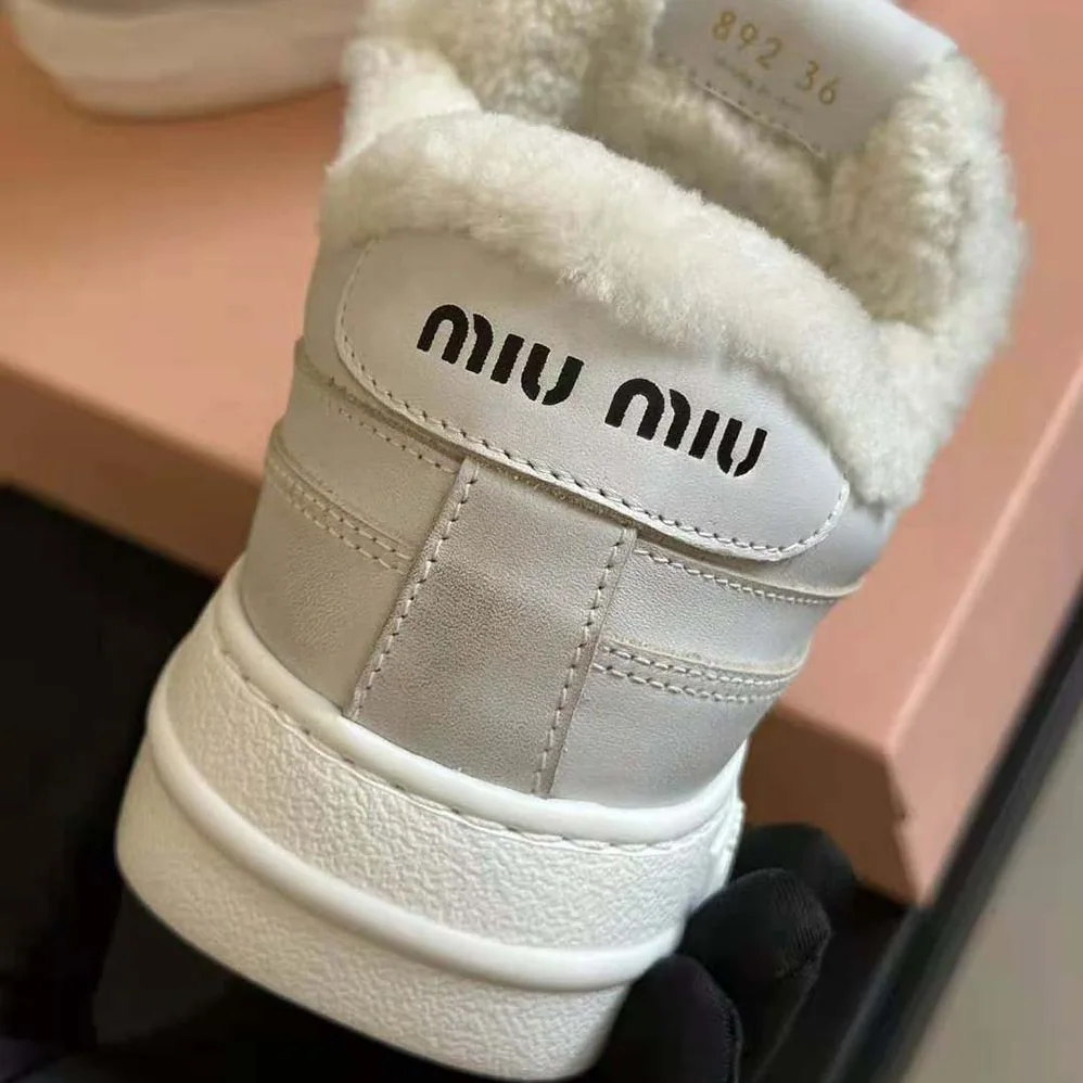 Miu Miu Bleached Leather Sneakers in EVA Sole with Logo for Women Miu Miu Bleached Leather Sneakers in EVA Sole with Logo for Women