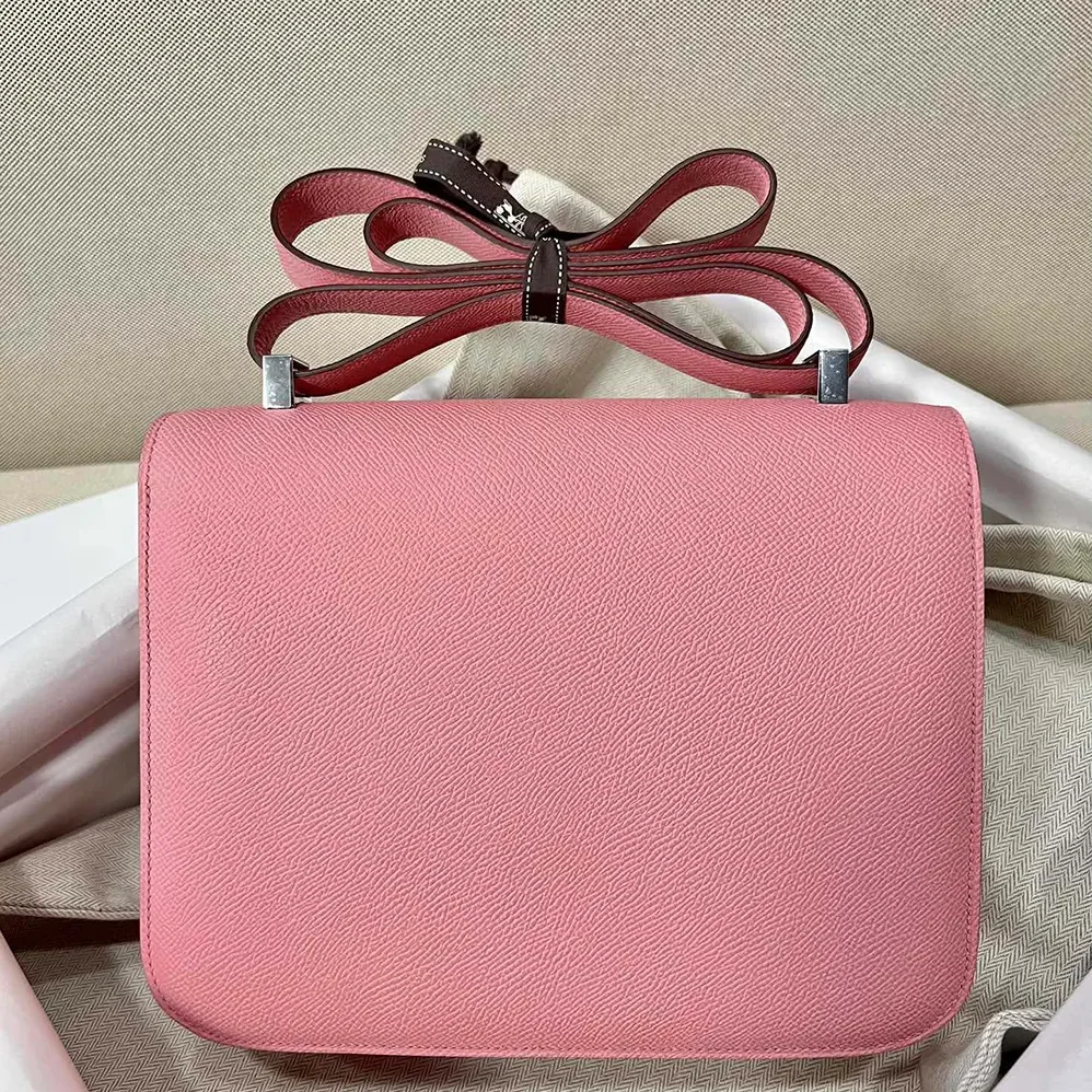 Hermes Constance 24 Bag Epsom Leather for Women in Pink/Silver Hermes Constance 24 Bag Epsom Leather for Women in Pink/Silver