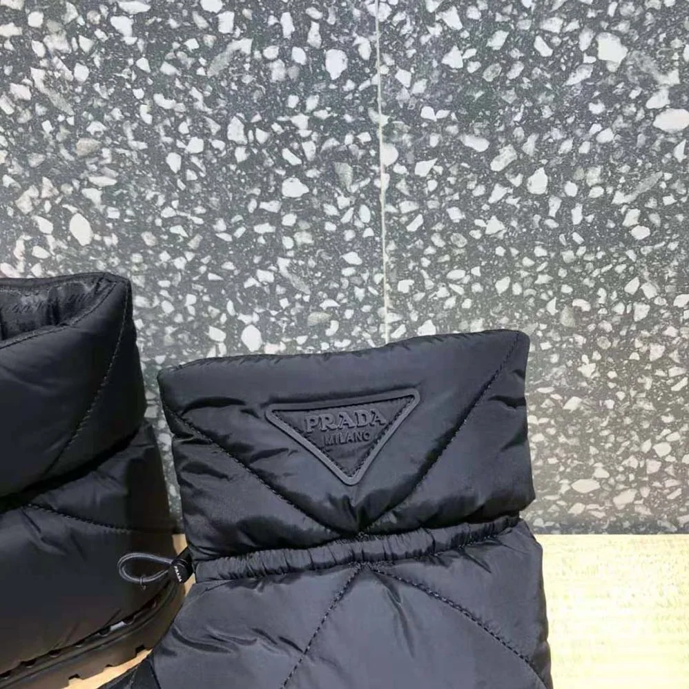 Prada Padded Nylon Booties for Women in Black Prada Padded Nylon Booties for Women in Black