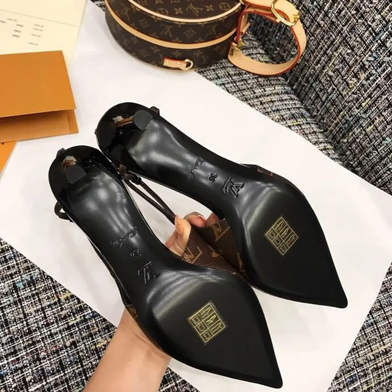 Louis Vuitton Chérie Slingback Pump 1A5BPP Brown