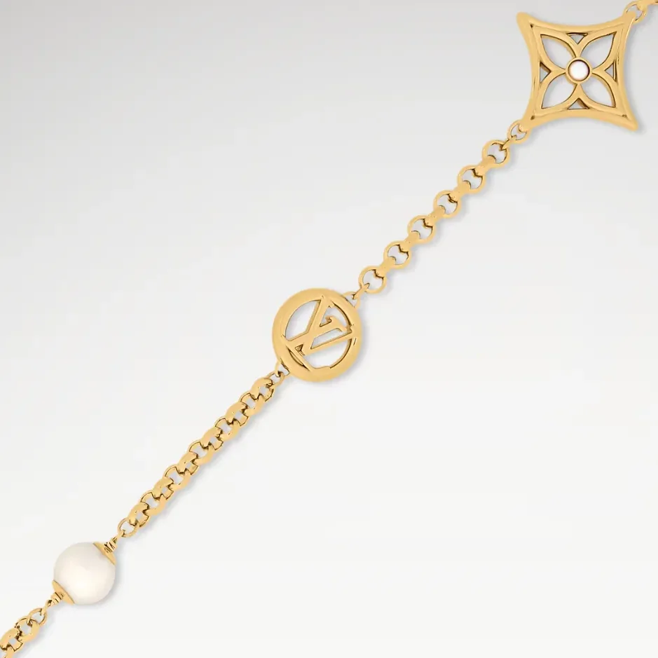 Louis Vuitton Pearly Flower Sautoir Necklace White Gold Hardware