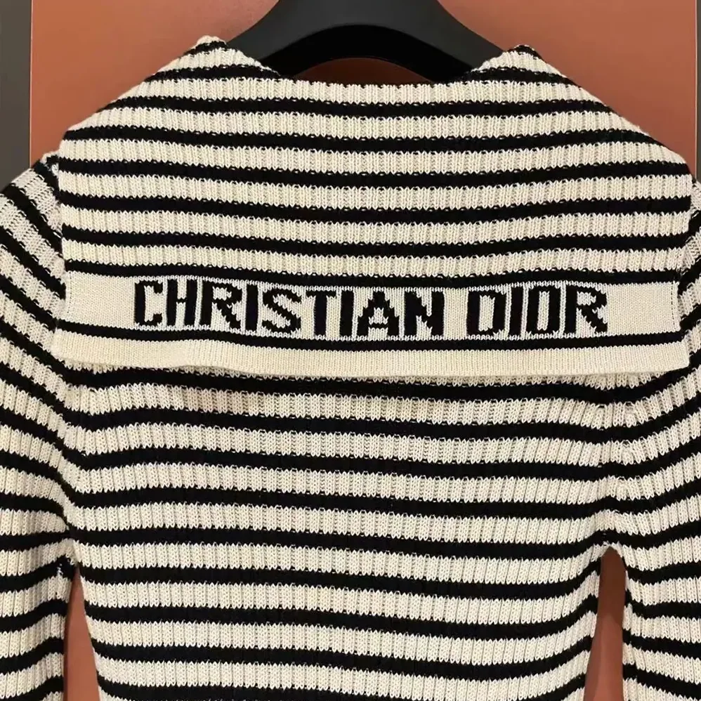 Dior Dioriviera Sweater Ecru Cotton Ribbed Knit for Women