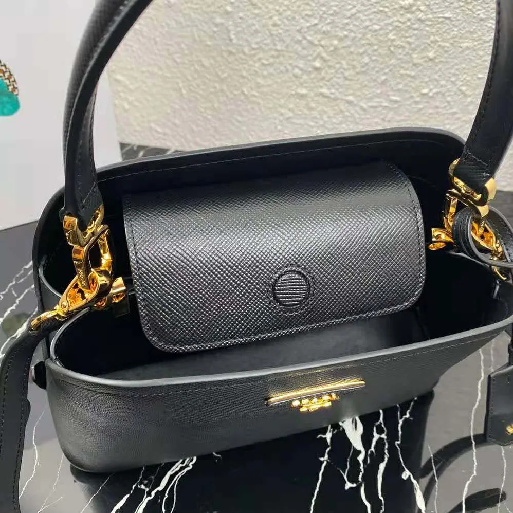 Prada Medium Saffiano Leather Prada Matinee Bag for Women in Black Prada Medium Saffiano Leather Prada Matinee Bag for Women in Black