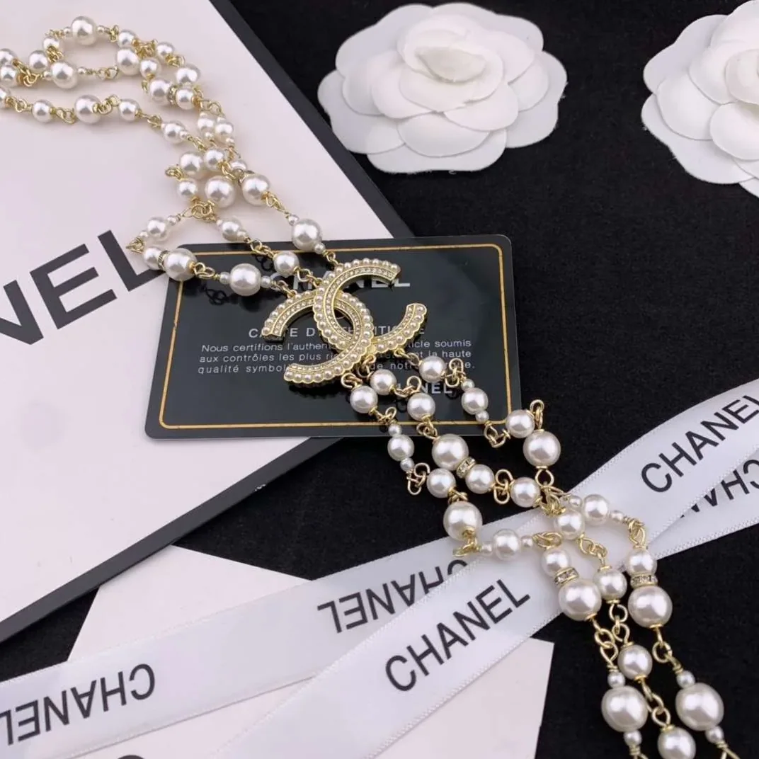 Chanel Three in Layer Pearl Necklace Gold Chanel Three in Layer Pearl Necklace Gold