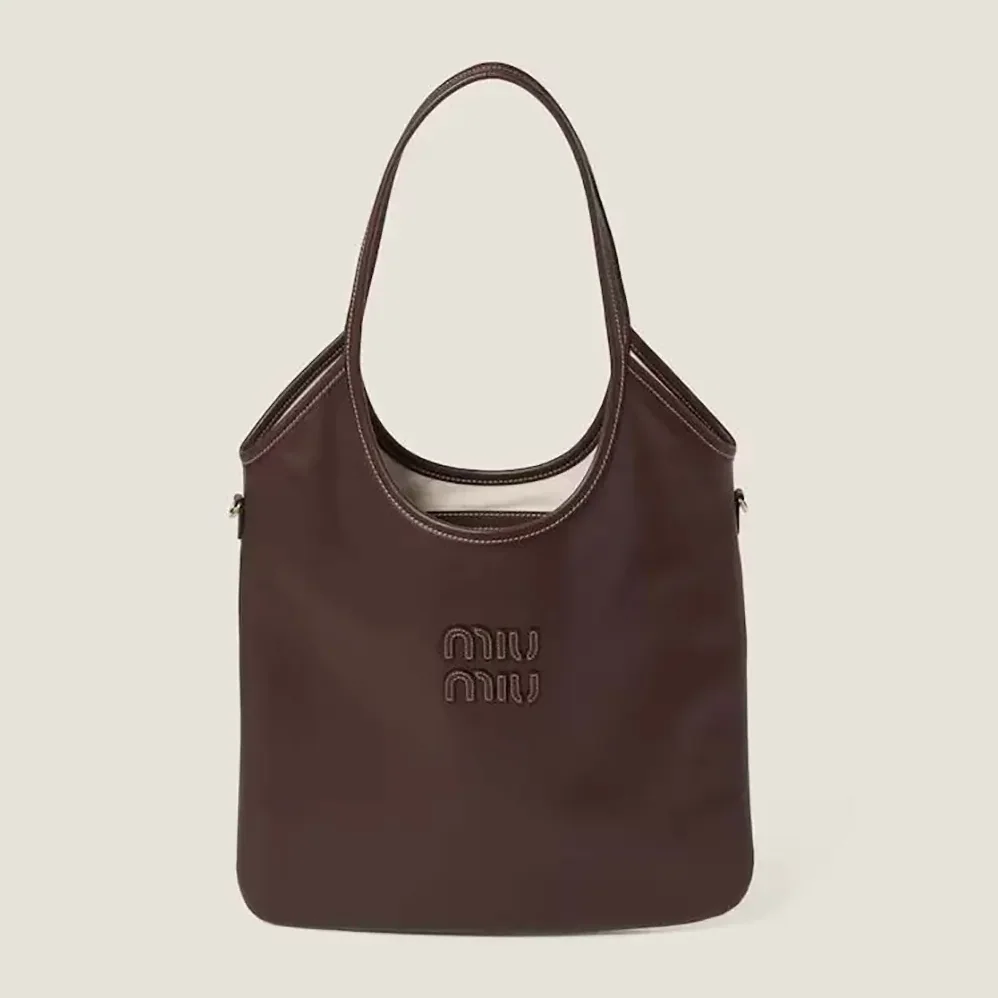 Miu Miu IVY Leather Bag-Chocolate 5BG231_2CRW_F0NBL_V_MLN for Women