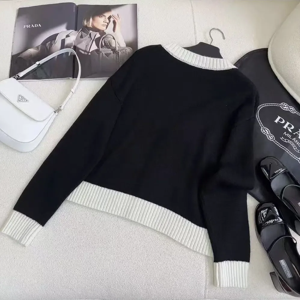 Prada Cashmere and Silk Cardigan for Women in Black Prada Cashmere and Silk Cardigan for Women in Black