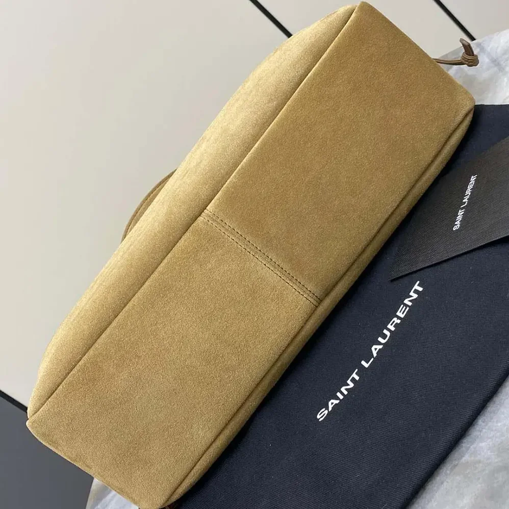 Saint Laurent YSL Jamie Shopping in Suede for Women in Brown