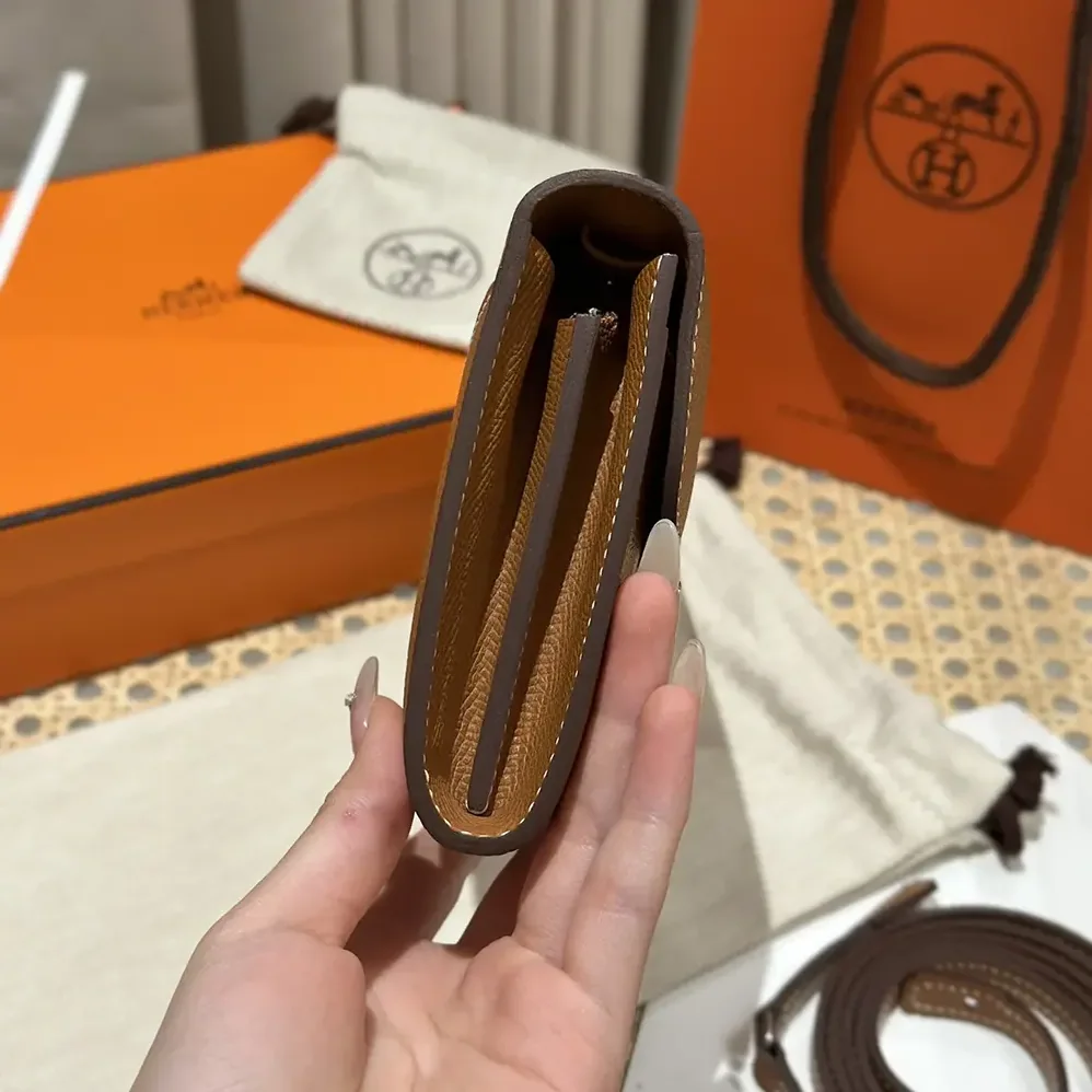 Hermes Constance Long To Go in Epsom Leather for Women in Brown/Silver