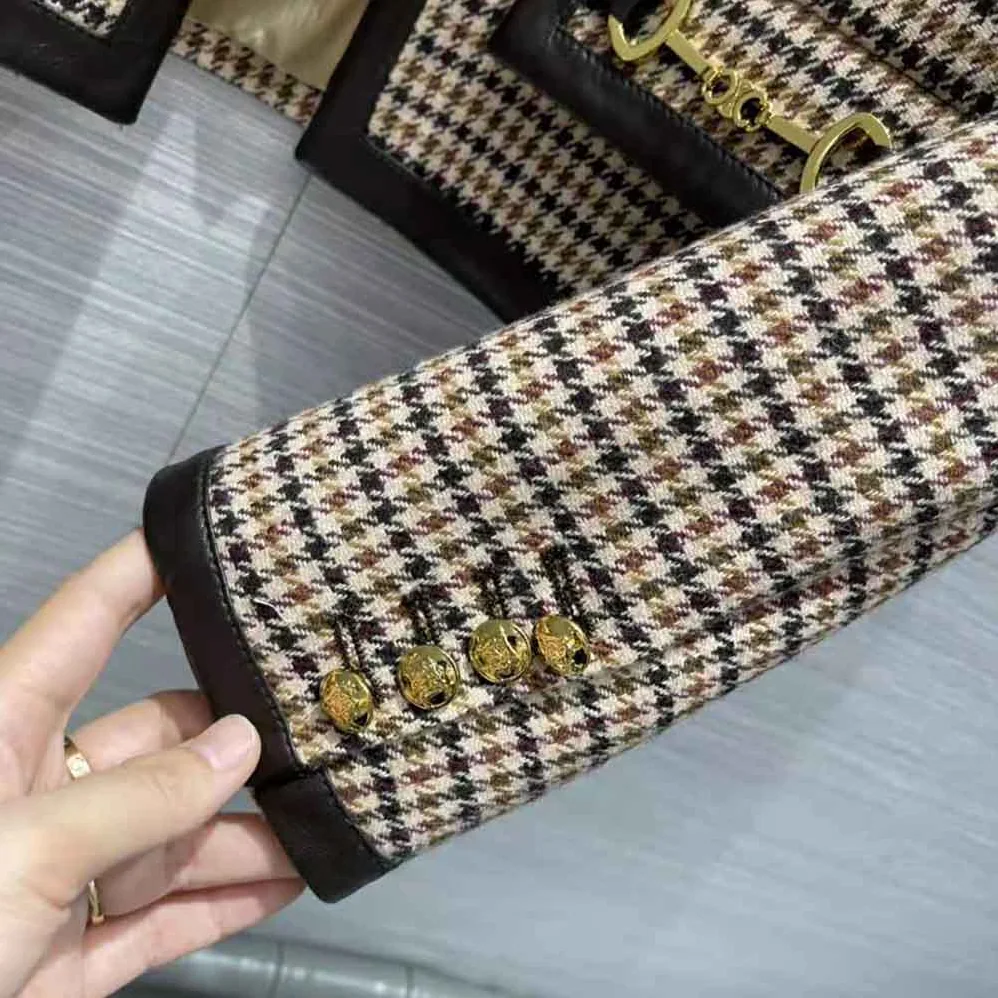 Celine Chasseur Jacket in Houndstooth Wool for Women Celine Chasseur Jacket in Houndstooth Wool for Women
