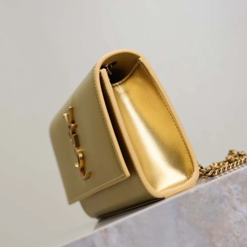 Saint Laurent YSL Kate Small In Metallic Leather for Women in Gold