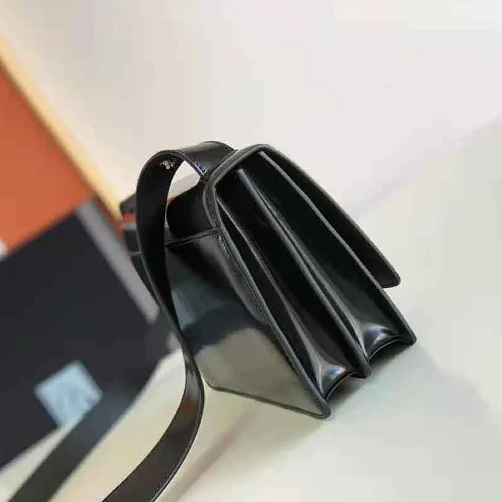 Prada Embleme Brushed-Leather Bag for Women in Black Prada Embleme Brushed-Leather Bag for Women in Black