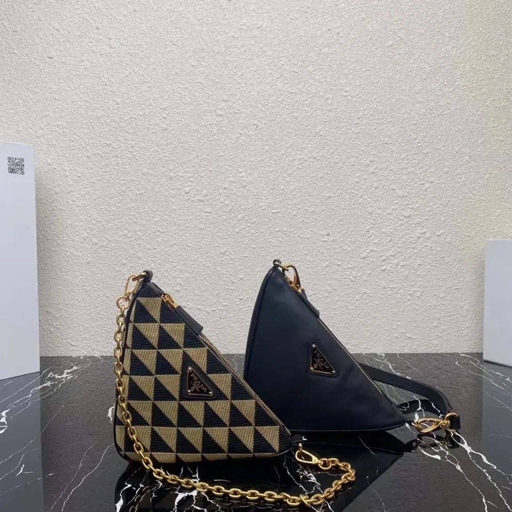 Prada Symbole Leather and Fabric Mini Bag Black for Women in Beige