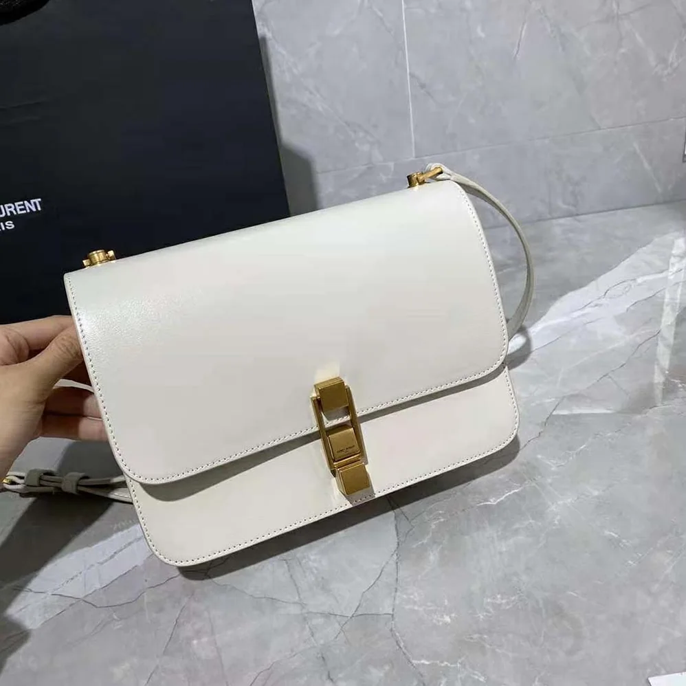Saint Laurent YSL LE Carre Satchel in Box Saint Laurent Leather for Women in White