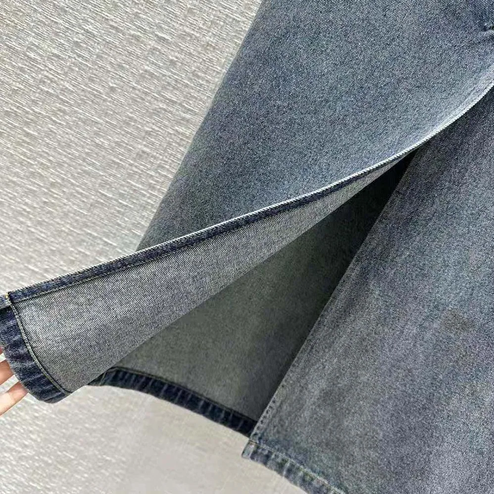 Prada Denim Maxi for Women in skirt with Triangle Logo Prada Denim Maxi for Women in skirt with Triangle Logo