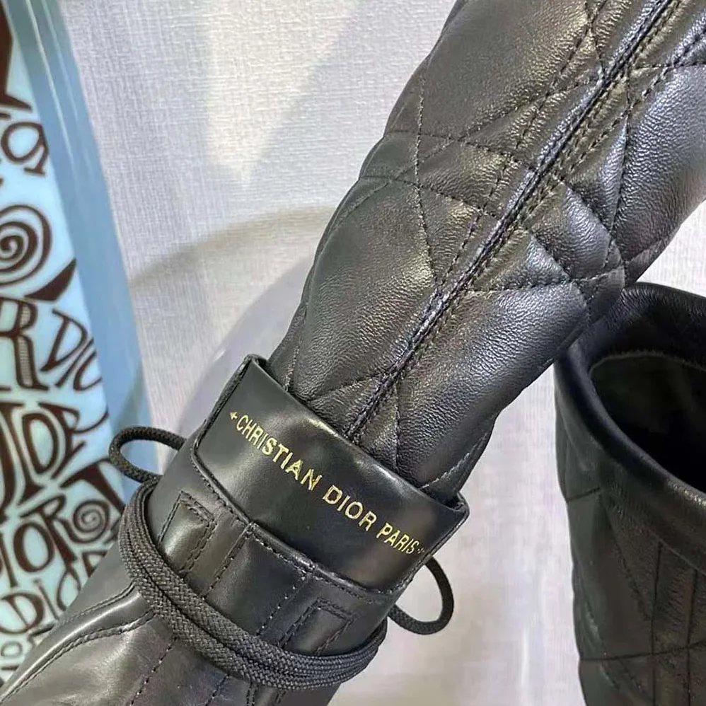 Dior Dioriron Boot Black Quilted Cannage Calfskin for Women