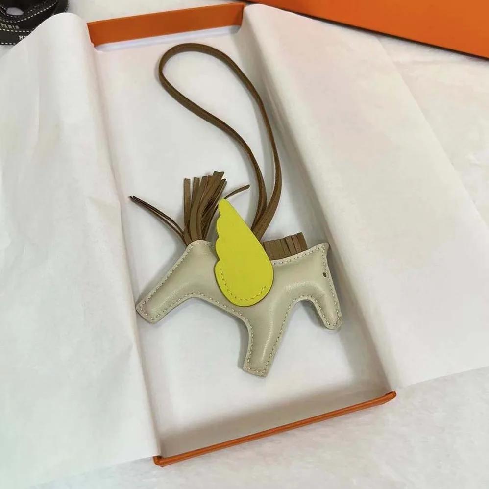 Hermes Rodeo Pegase MM Charm for Unisex in Yellow