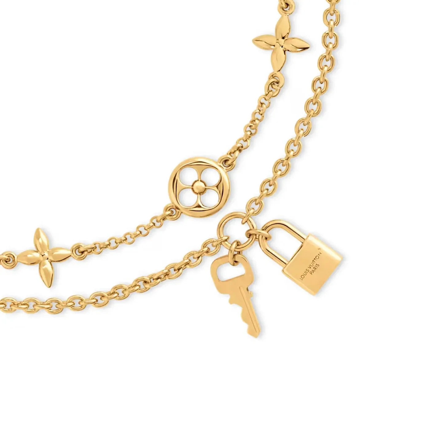 Louis Vuitton Iconic Charms Necklace Gold in Toned