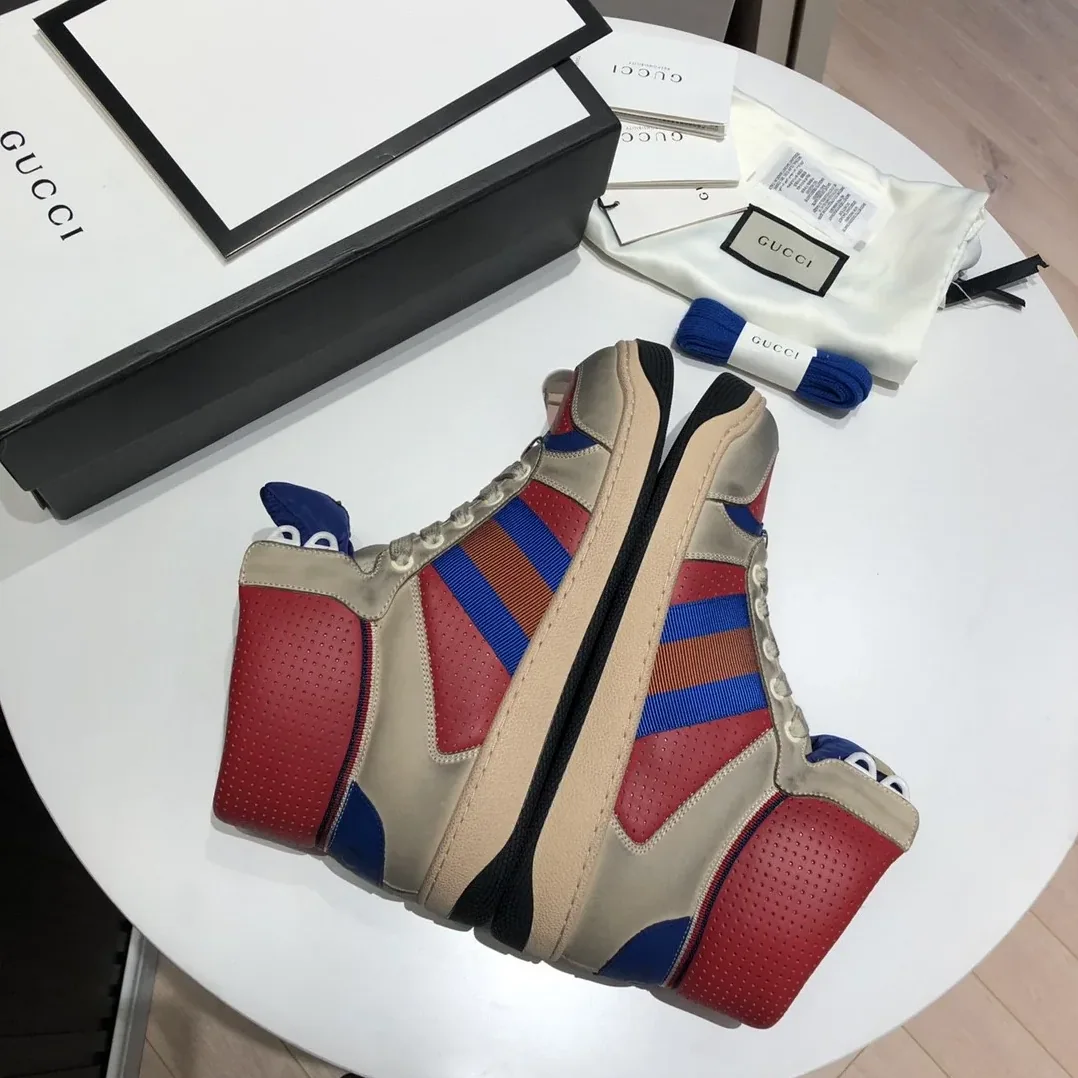 Gucci Screener High for Men in Top White Red Blue