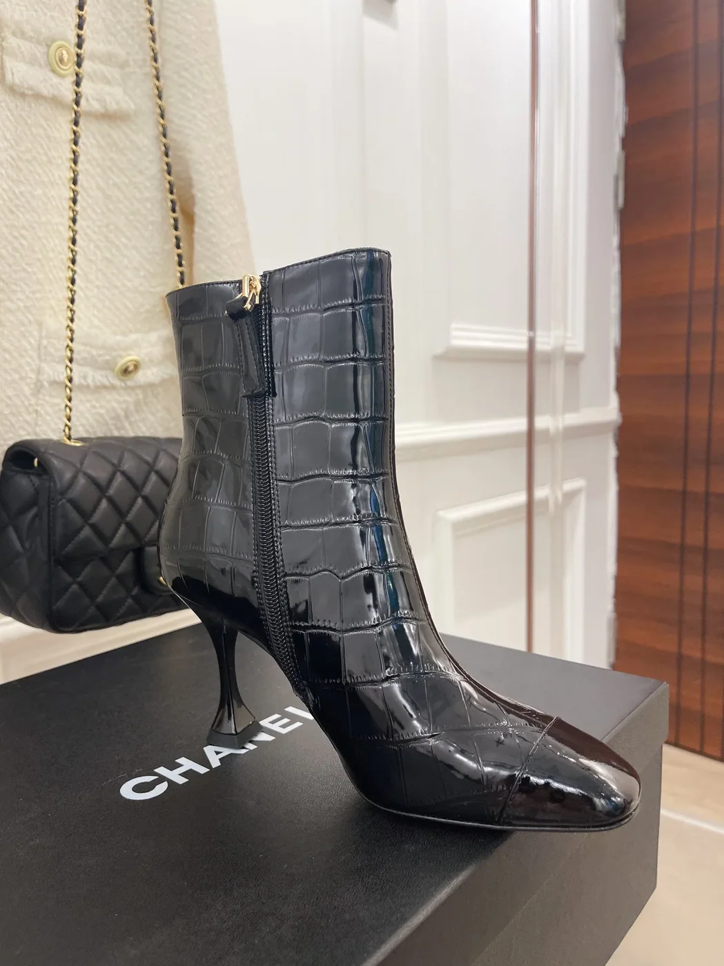 Chanel Short Boots Black for Women