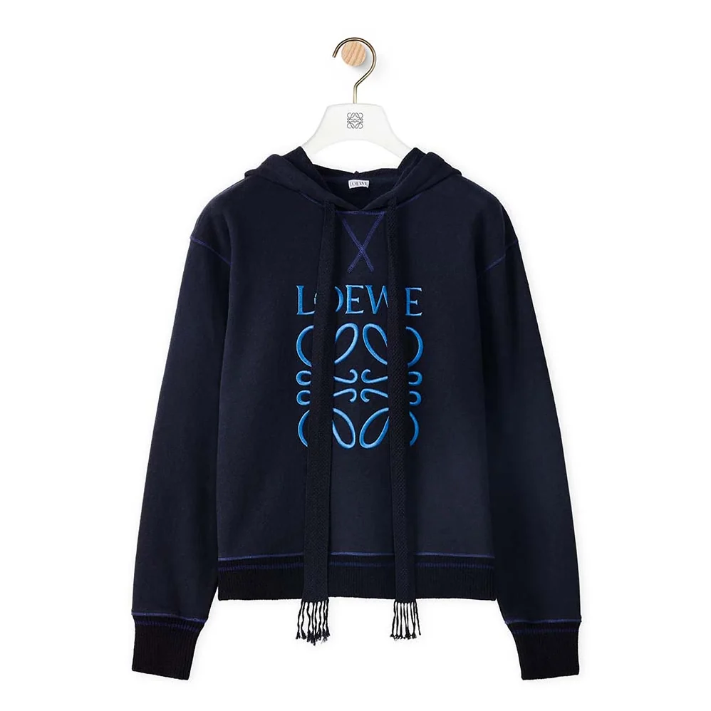 Loewe Anagram Hoodie in Cotton for Women in Navy