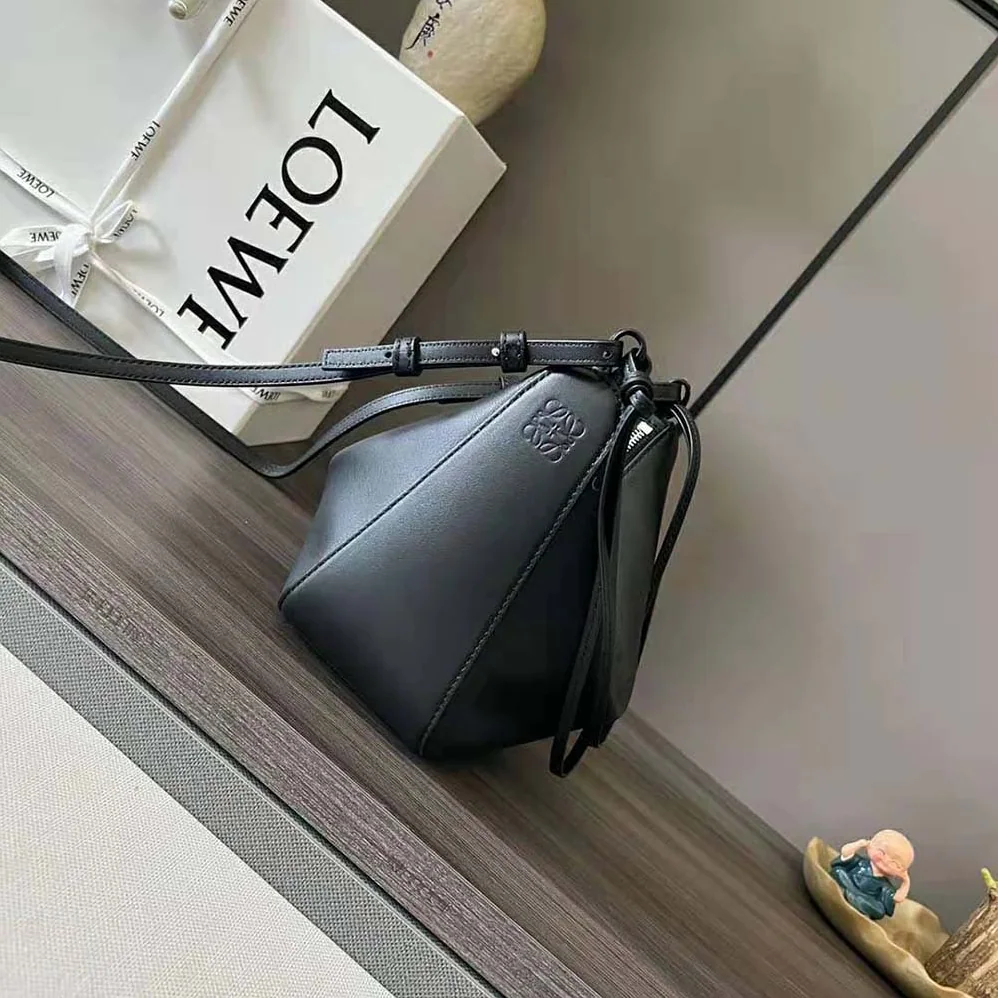 Loewe Mini Hammock Hobo Bag in Classic Calfskin for Women in Black Loewe Mini Hammock Hobo Bag in Classic Calfskin for Women in Black