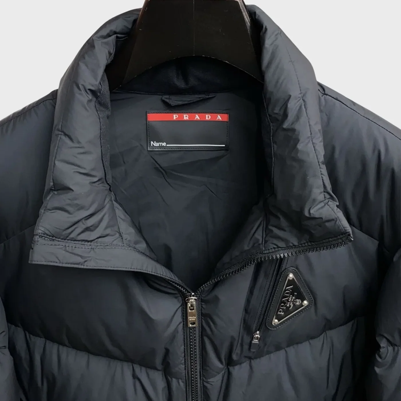 Prada Iconic Triangle Logo Padded Jacket Black Prada Iconic Triangle Logo Padded Jacket Black