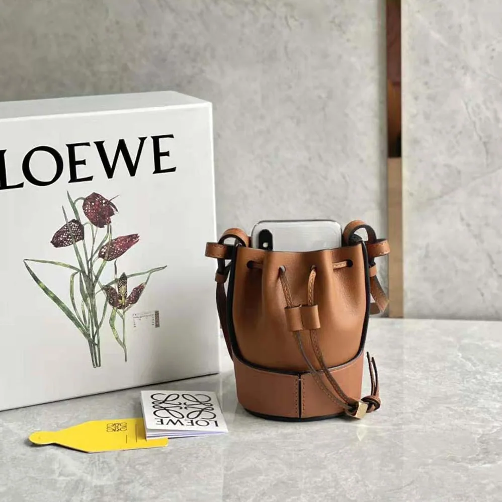 Loewe Nano Balloon Bag in Nappa and Calfskin for Women in Brown Loewe Nano Balloon Bag in Nappa and Calfskin for Women in Brown