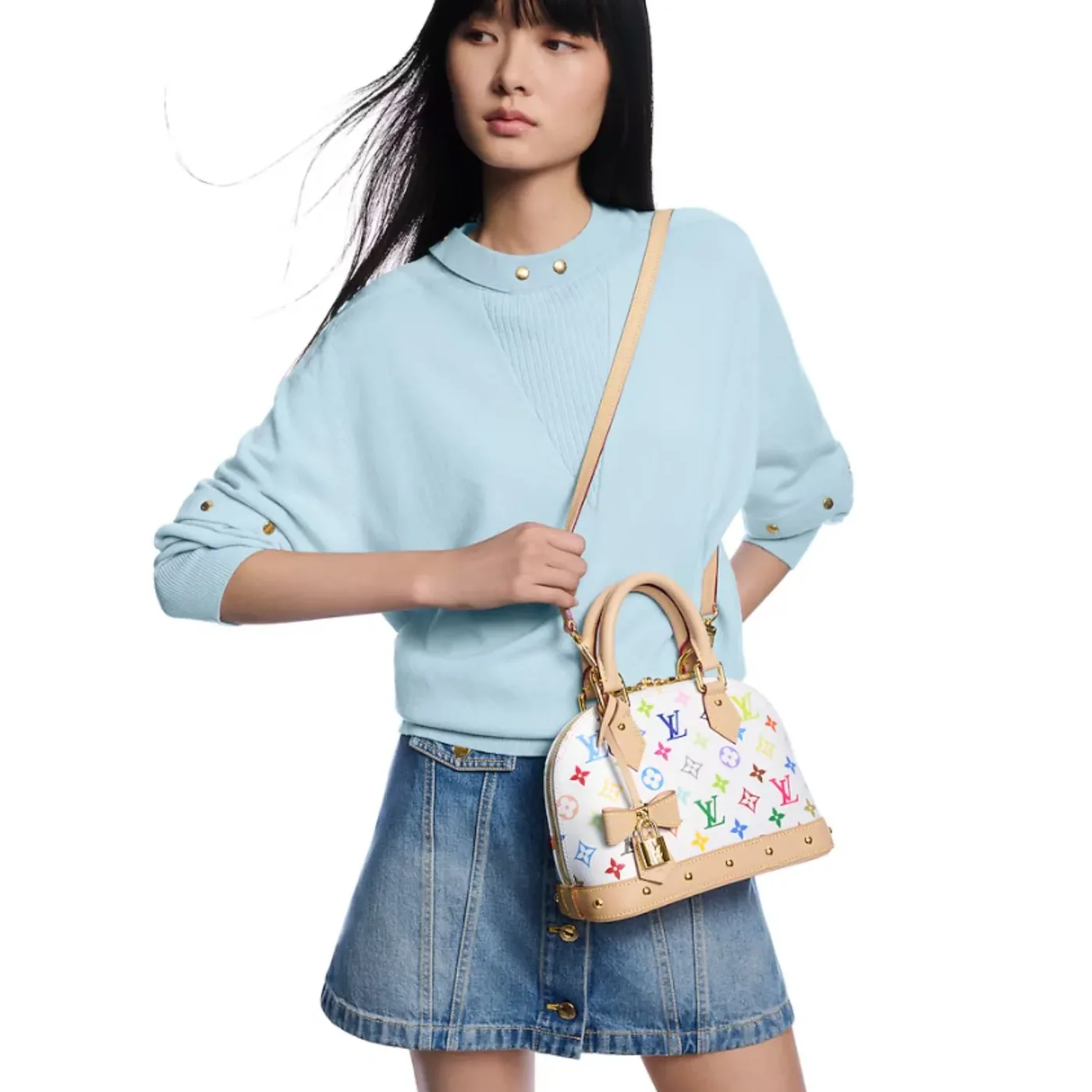 Louis Vuitton LV x TM Alma BB Top Handle Bag in Multicolored Bag Gold Hardware
