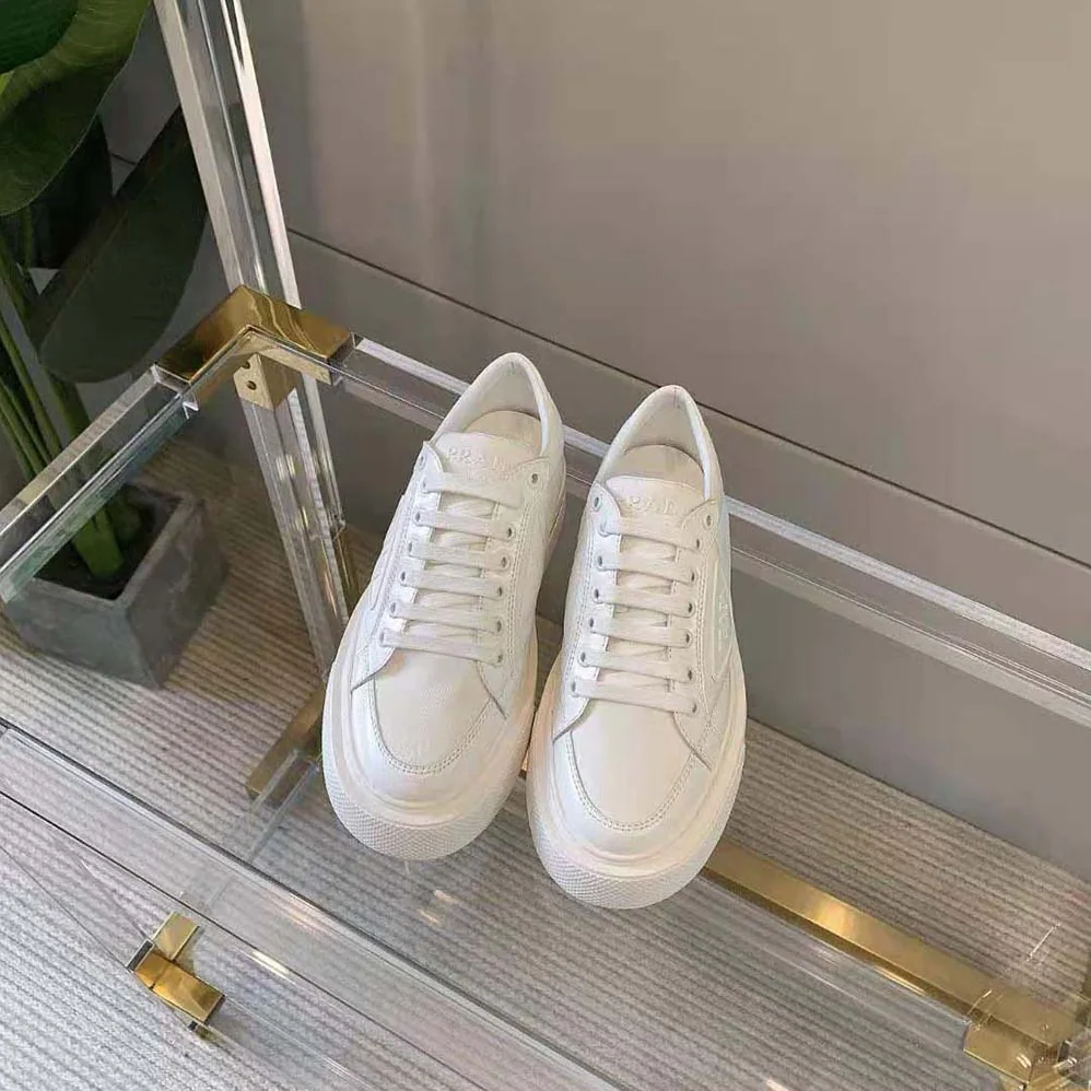 Prada Macro Re-Nylon and Brushed Leather Sneakers for Women