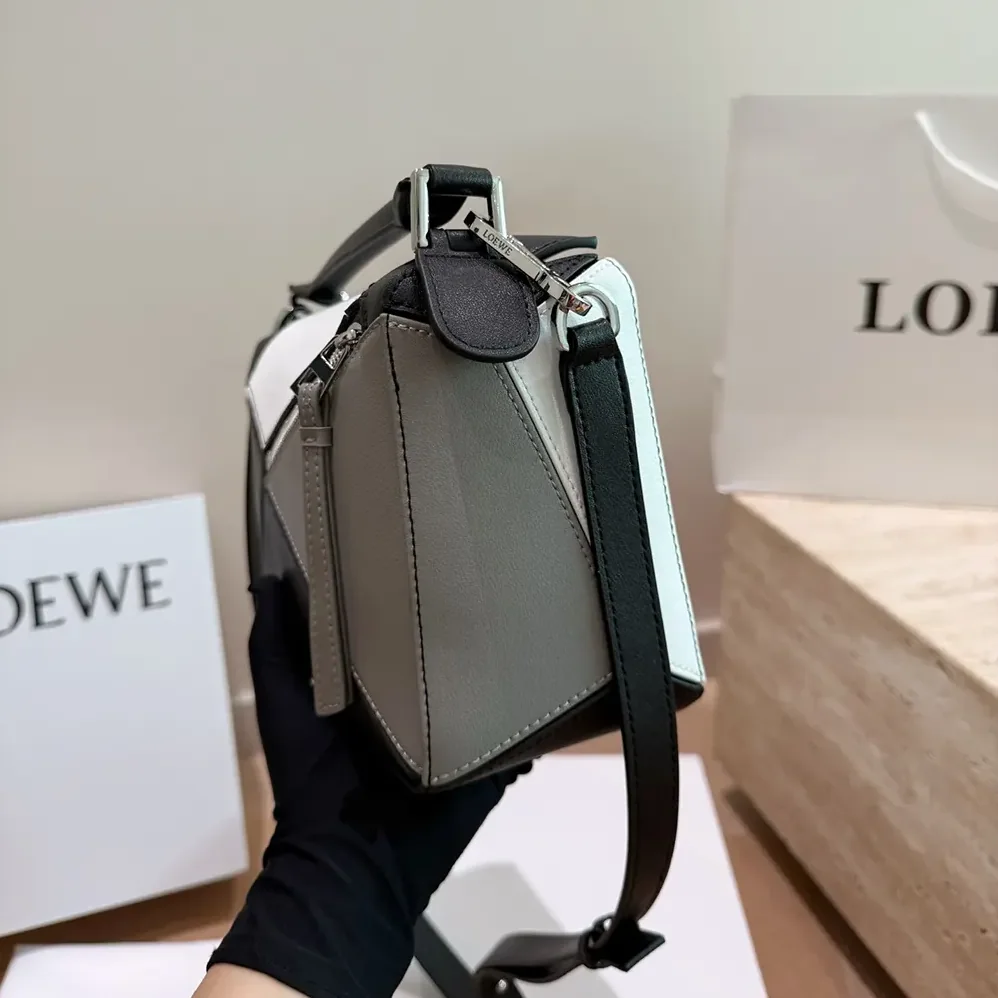 Loewe Small Puzzle Bag in Nappa Calfskin for Unisex in Grey Loewe Small Puzzle Bag in Nappa Calfskin for Unisex in Grey
